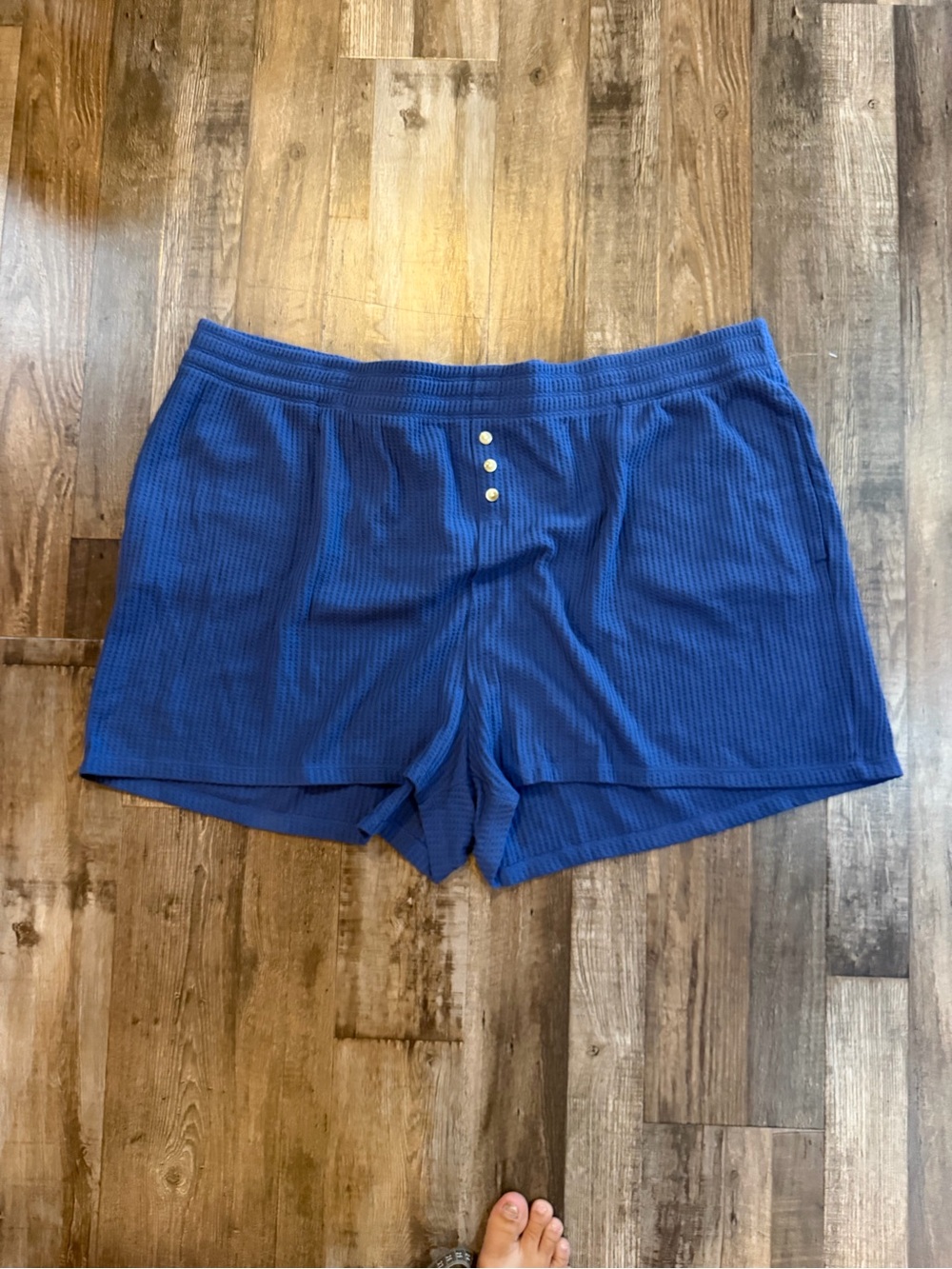 NWOT 4x Old Navy Royal Blue Waffle Knit Lounge Shorts with pocket